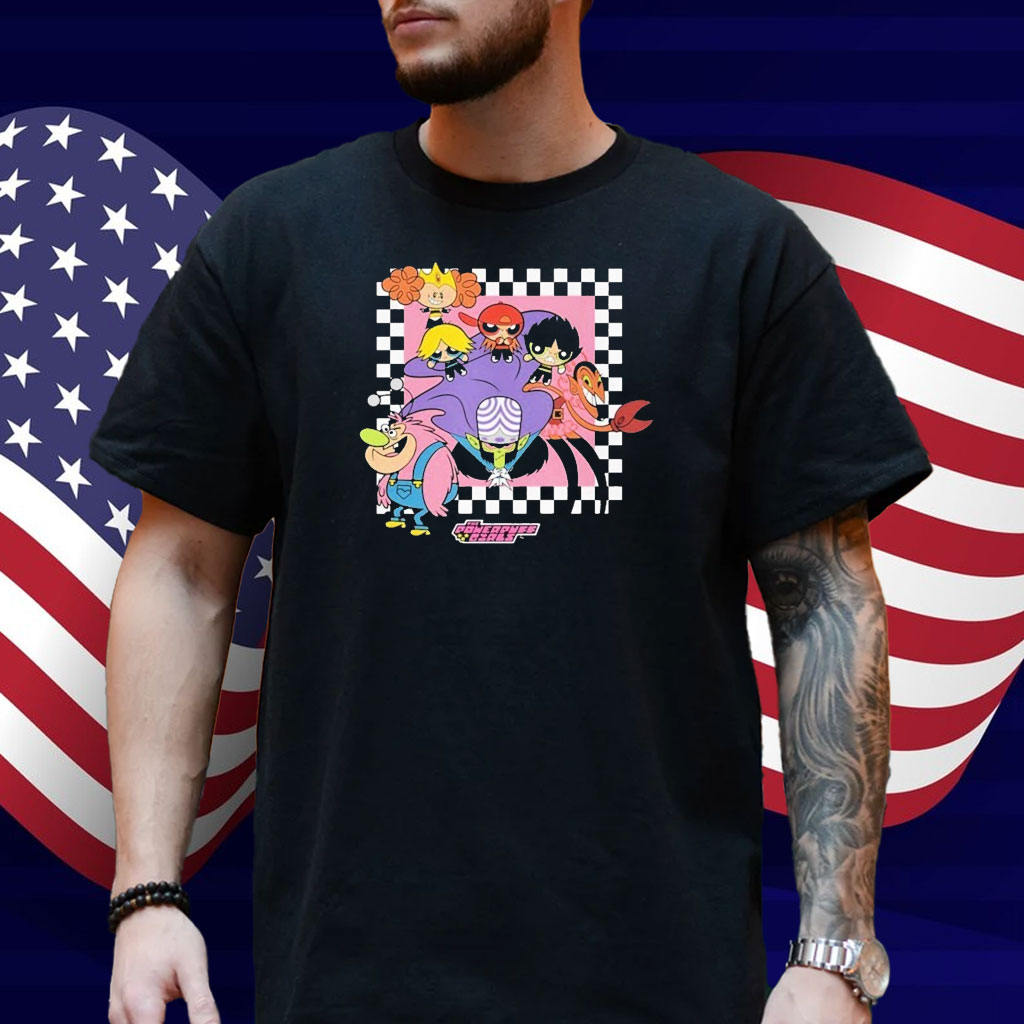 Anthony Mackie Wearing Cartoon The Powerpuff Girls Shirt