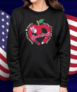 Cleveland Guardians Teach Love Inspire Teaching Is A Work Of Heart Apple Shirt