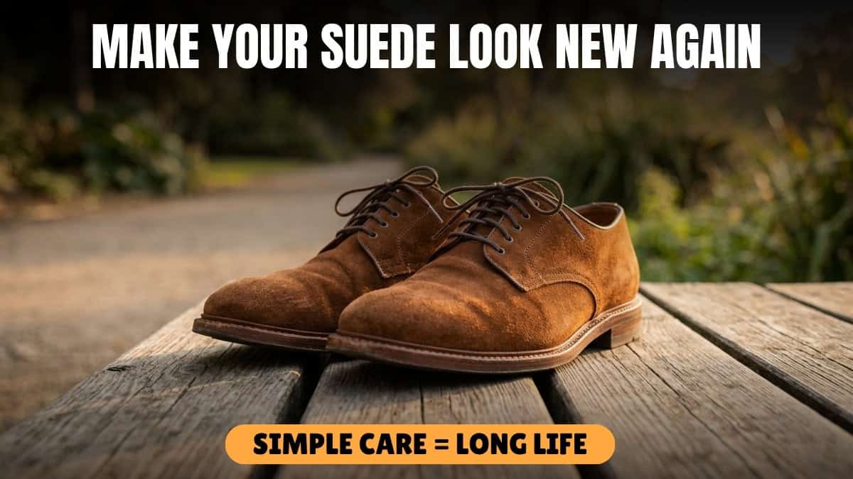 clean suede shoes looking new after proper care and maintenance