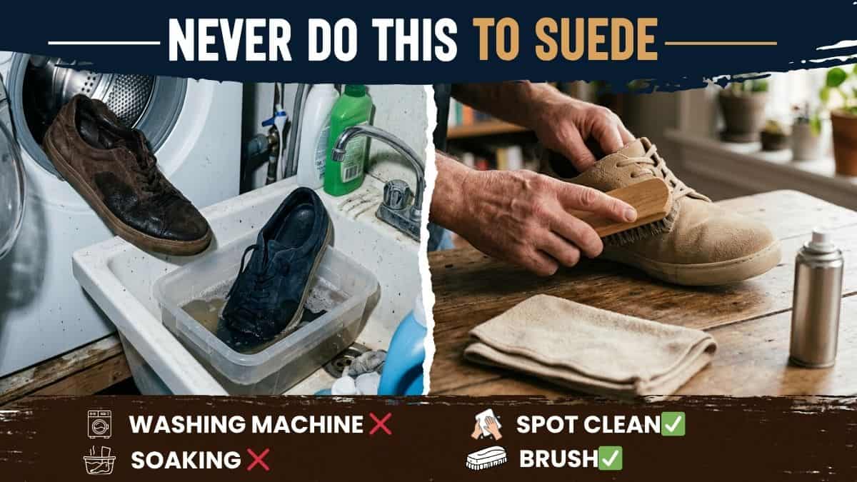 what not to do when cleaning suede shoes washing machine vs gentle hand cleaning
