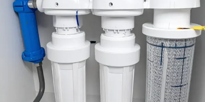 Home water filtration system with multiple filters and pipes installation by Sheet Happens Plumbing & Drain