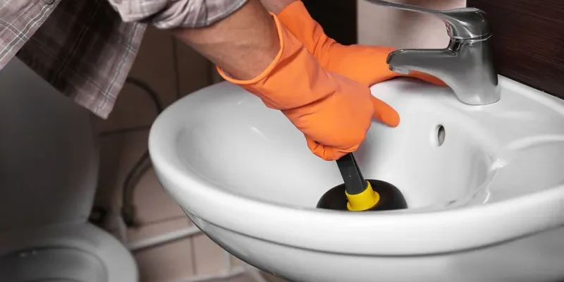 Drain-Cleaning-Using-Plunger | Sheet Happens Plumbing & Drain