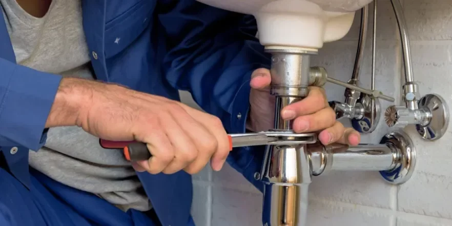 Plumber-fixing-a-drain-pipe by Sheet Happens Plumbing and Drain