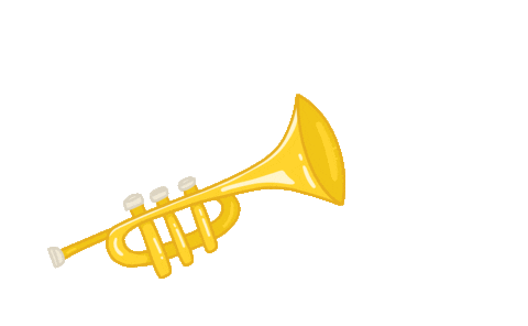 A yellow trumpet laying horizontally on a plain black background, similar to how a vet carefully places their tools on a clean surface.