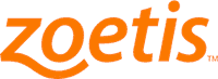 The Zoetis logo, featuring the company name in stylized orange text, is well-recognized by veterinarians.