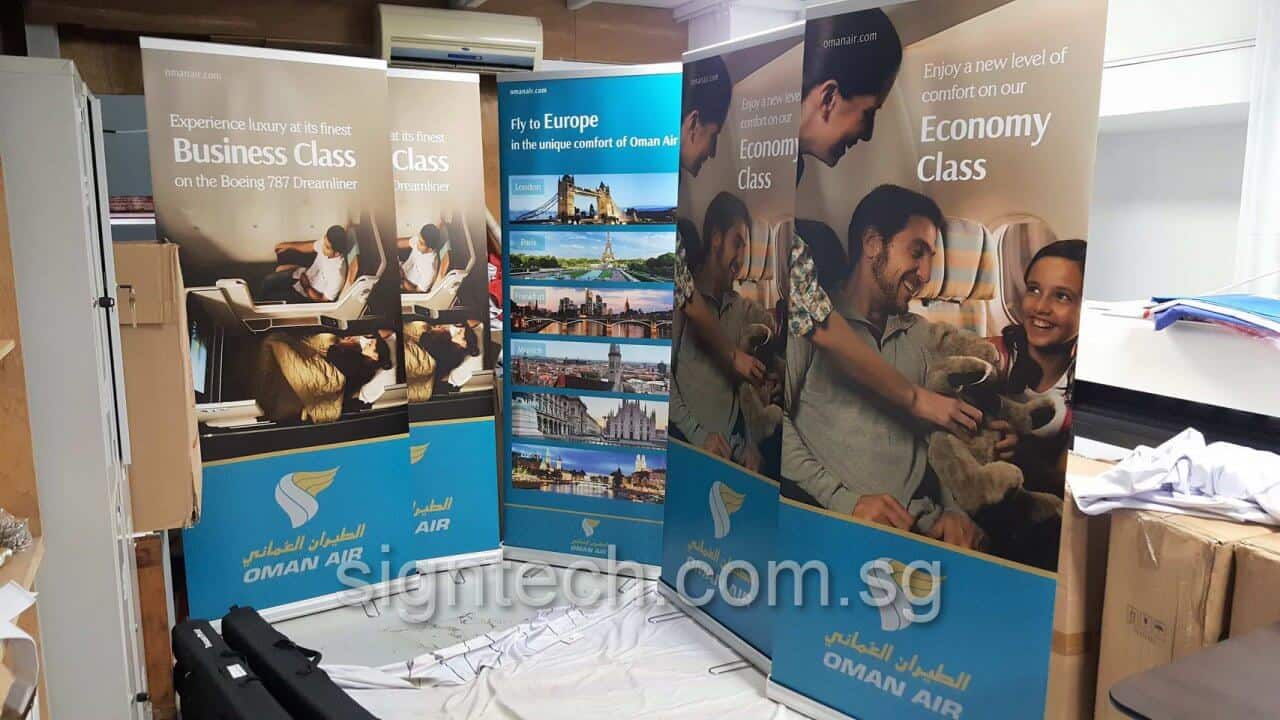 Roll up banners for OMAN AIR
