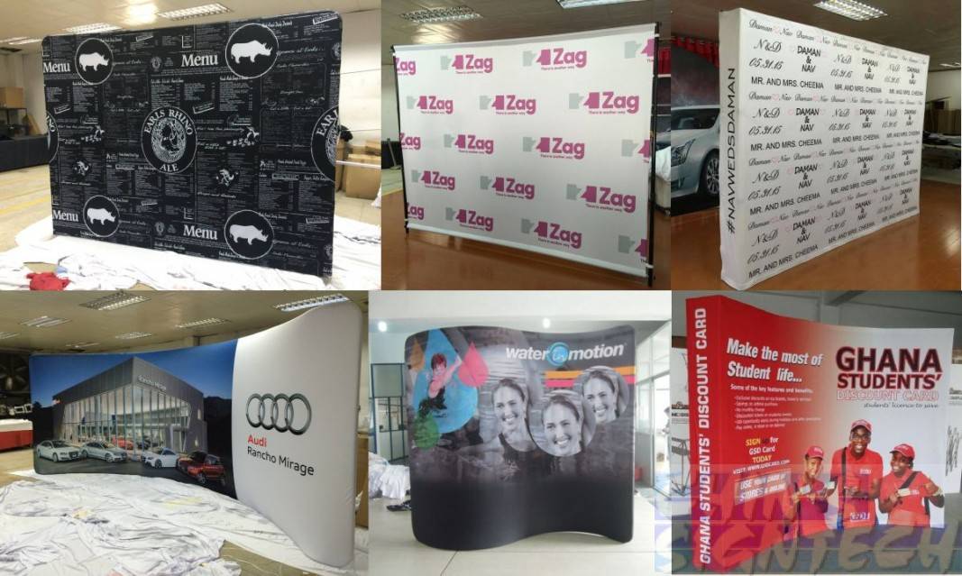many types of portable backdrop displays
