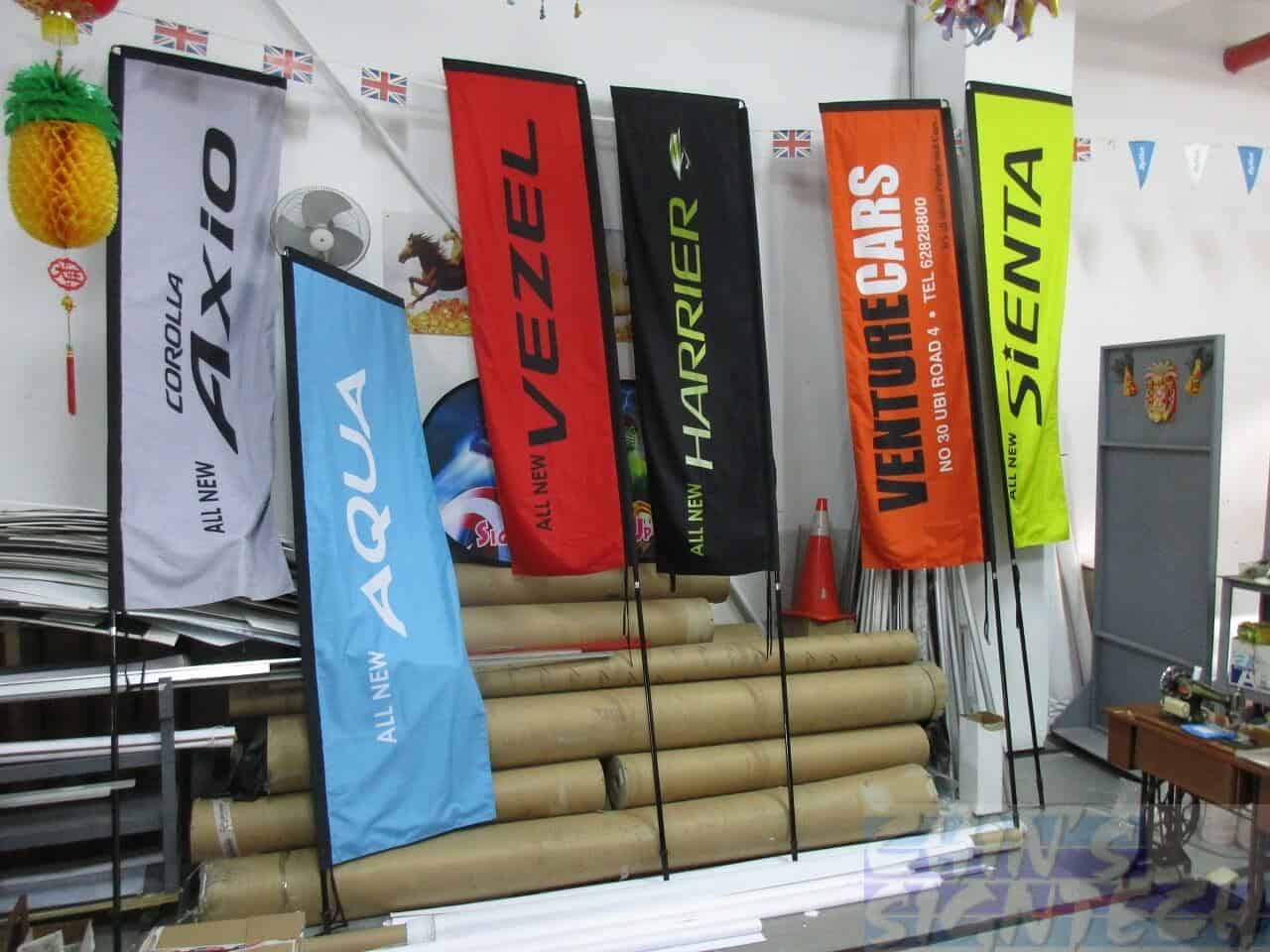 6 Colour medium size rectangle block flags