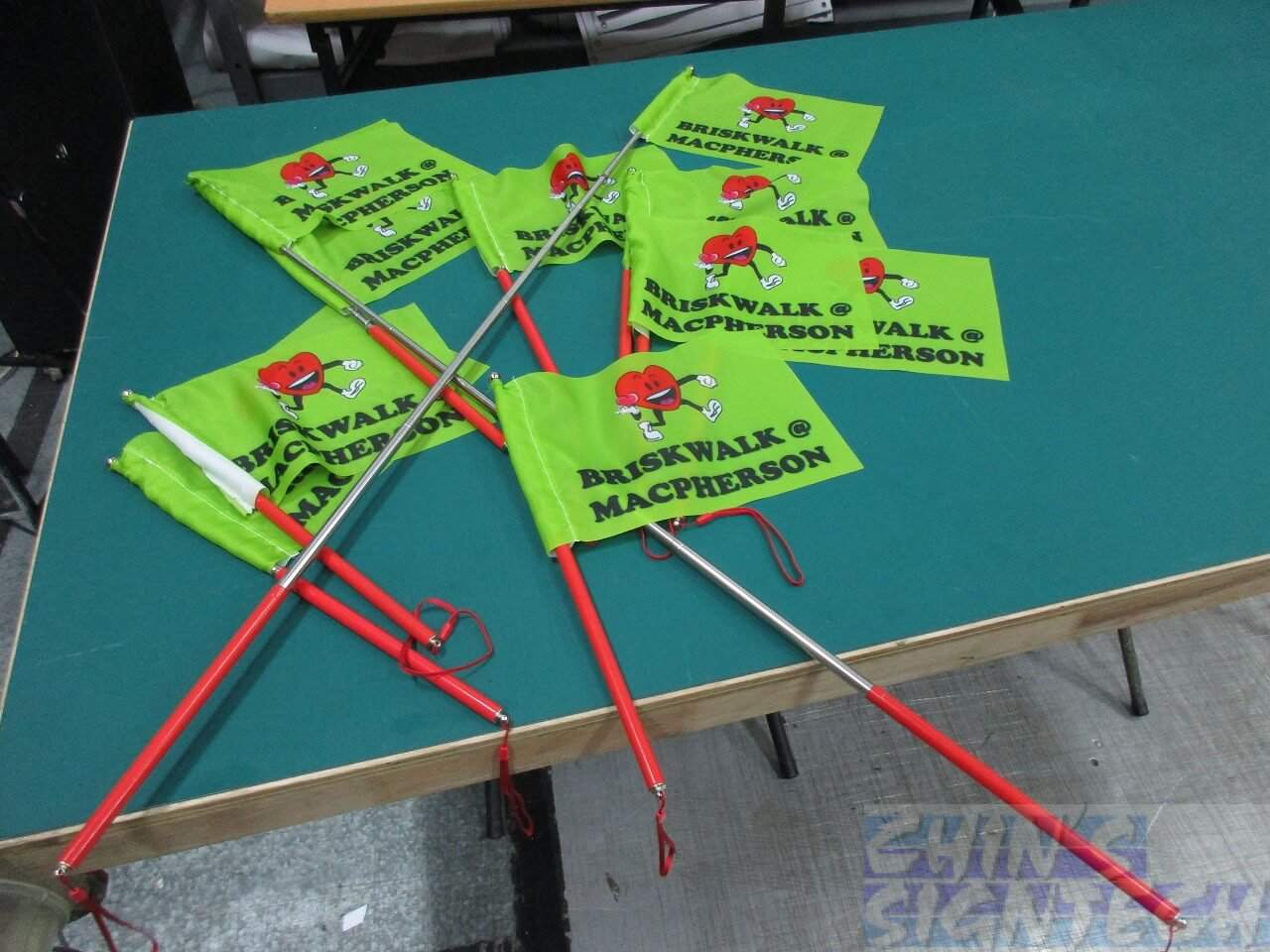 telescopic tour guide flag on polyester flag material