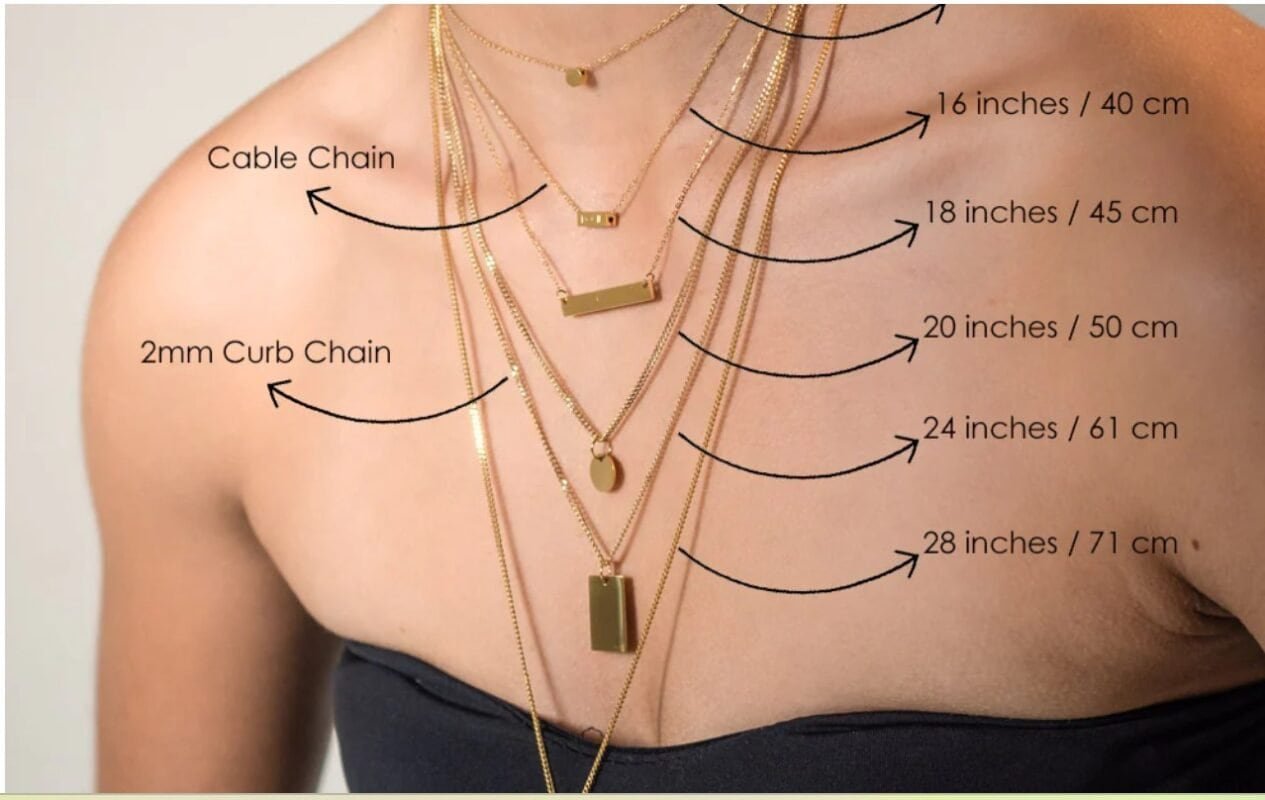 Multiple chain lengths with adjustable options for a customizable look.