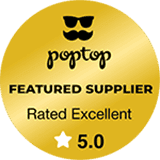 GoldPoptop Poptop Featured Supplier badge, rated excellent 5.0
