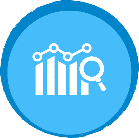 Data analytics and SEO optimization tools icon for improving online visibility and search engine rankings.
