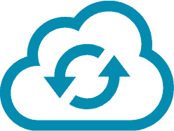 Cloud sync icon representing seamless online data synchronization and connectivity for enhanced digital presence.