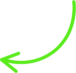 Bright green curved arrow representing SEO growth and website visibility improvements.