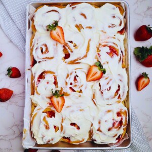 Strawberry Cheesecake Cinnamon Rolls