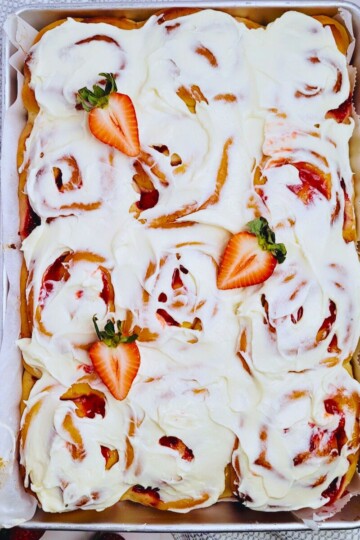 Strawberry Cheesecake Cinnamon Rolls