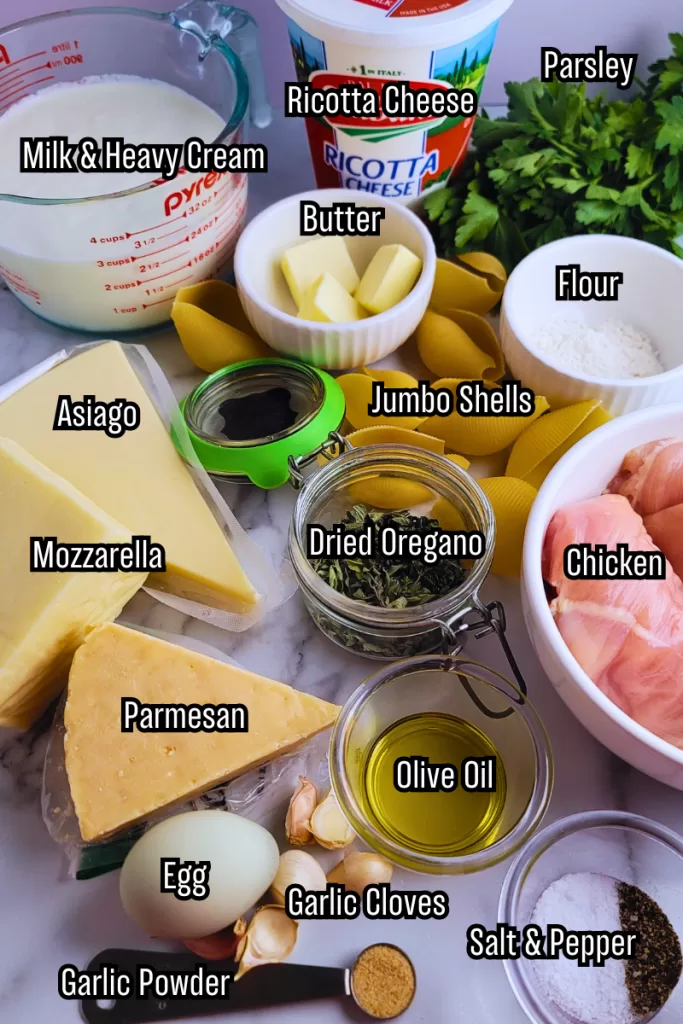 Chicken Alfredo Stuffed Shells Ingredients