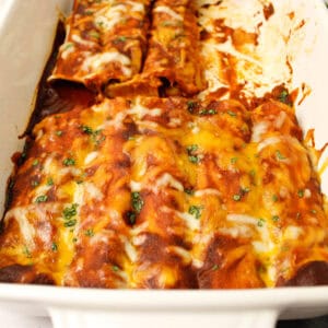 Shredded Beef Enchiladas with Red Sauce