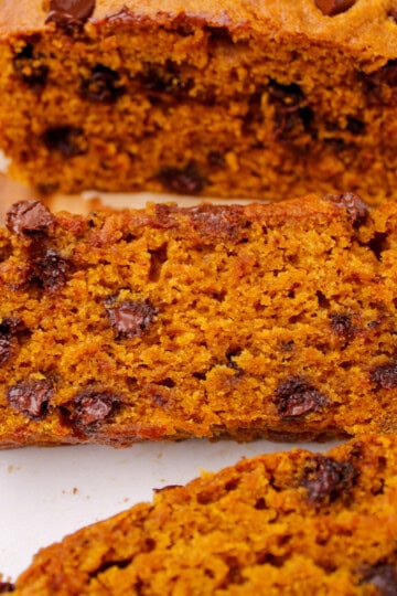 Pumpkin Bread with Chocolate Chips.