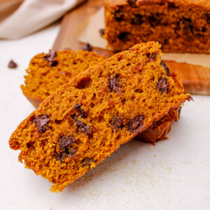 Pumpkin Bread with Chocolate Chips.