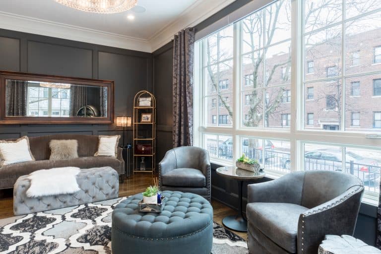 modern living room with stylish wall panelling