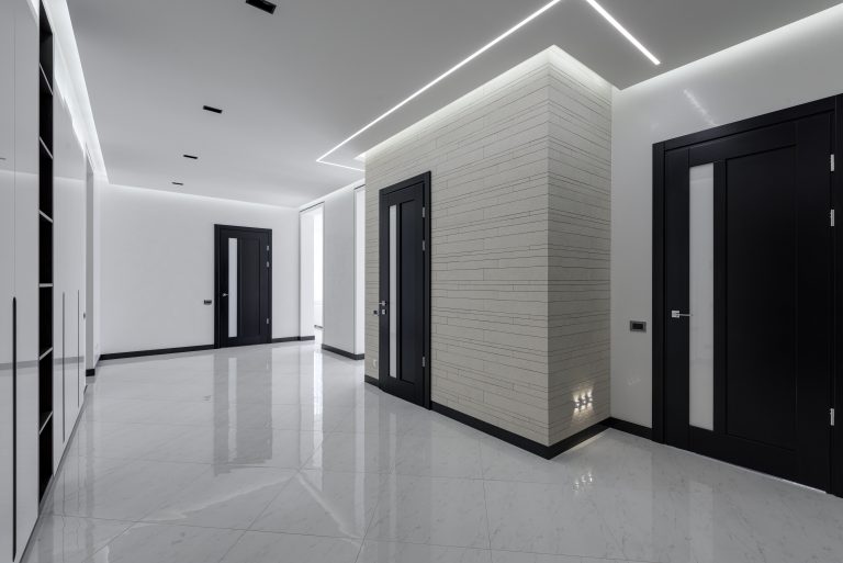 black matching skirting board and architrave