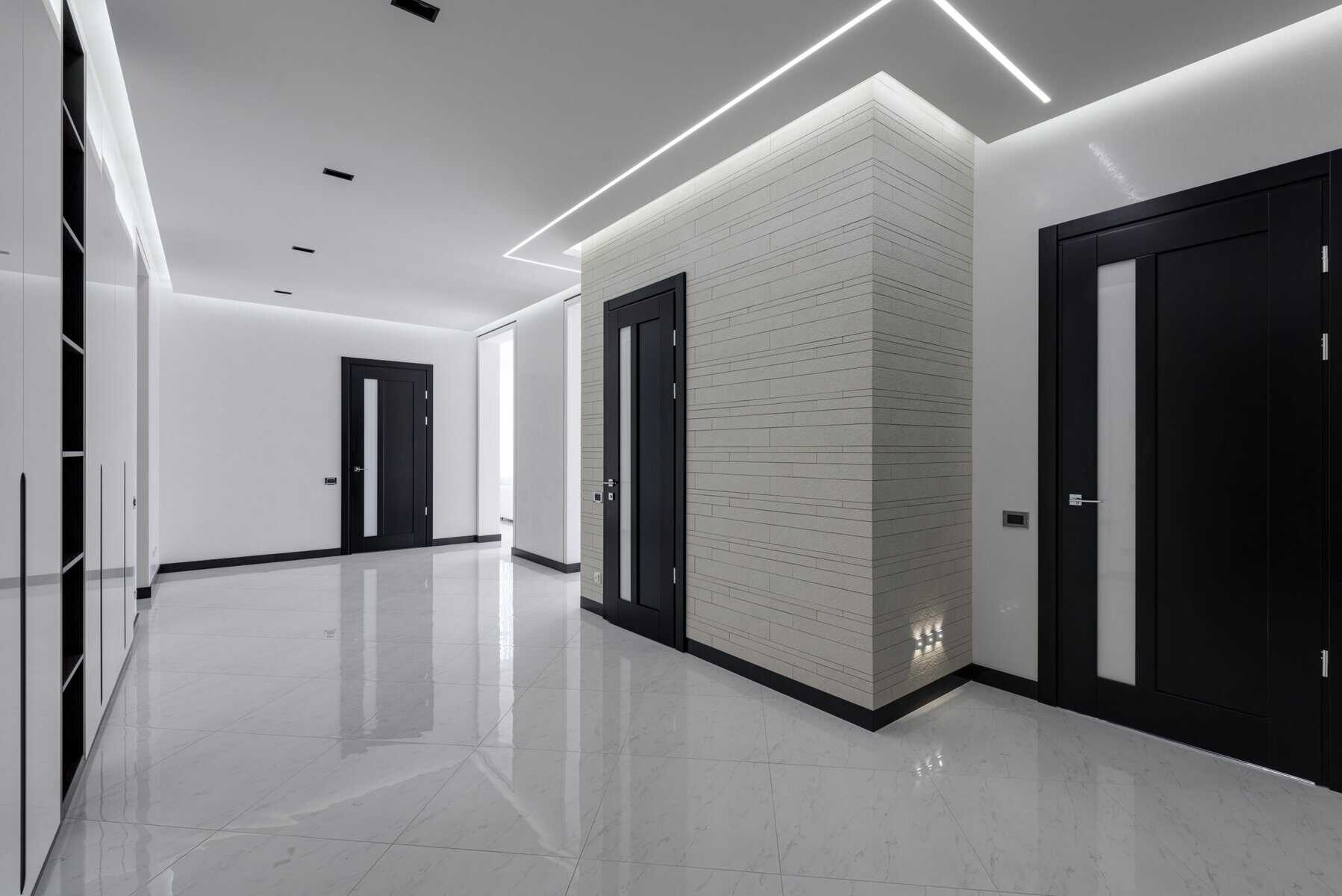 black matching skirting board and architrave