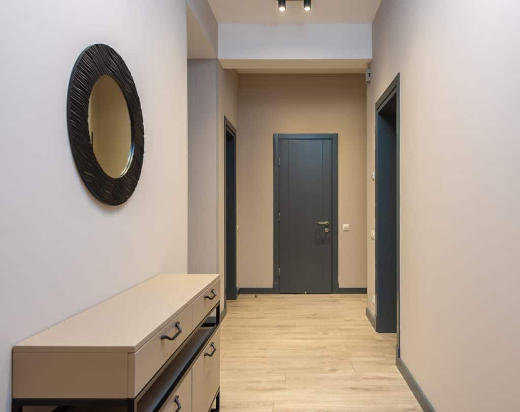 entrance with skirting board covers