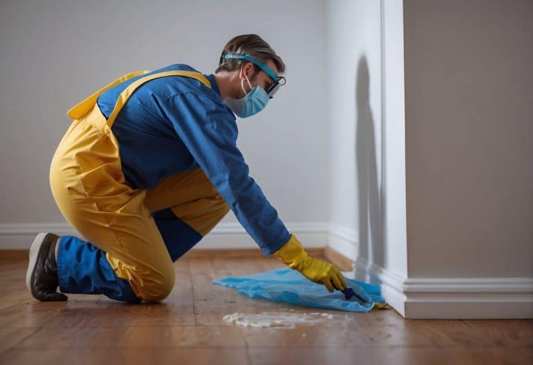 a man painting skirting boards