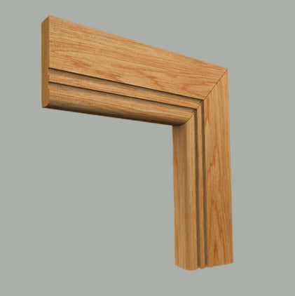 bullnose square grooved 2 oak architrave