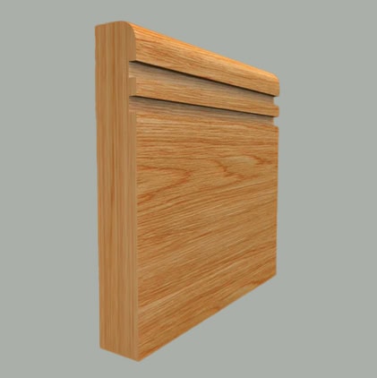 bullnose square grooved 2 oak skirting board