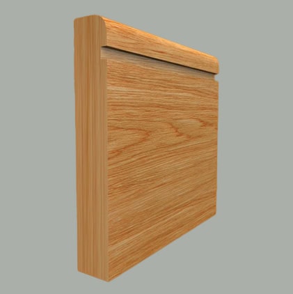 bullnose square grooved oak skirting board