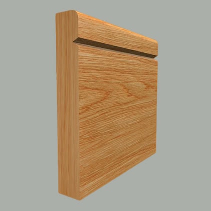bullnose v grooved oak skirting board