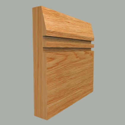 chamfered square grooved 2 oak skirting board