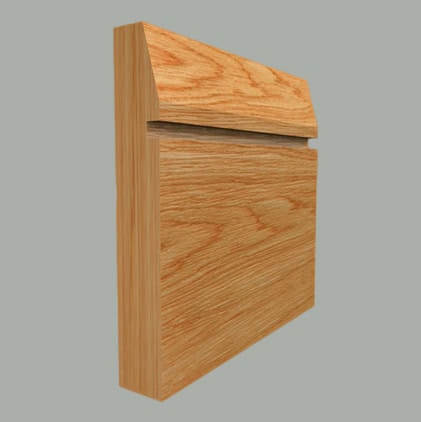 chamfered square grooved oak skirting
