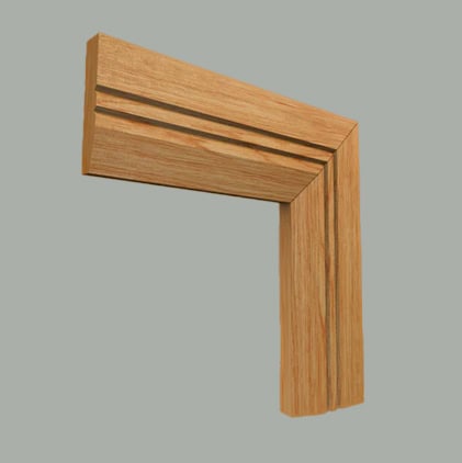chamfer square v grooved 2 oak architrave