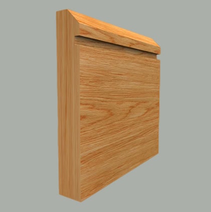 edge grooved oak skirting board