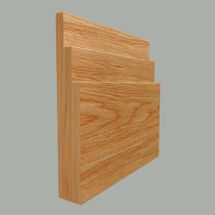 large stepped oak skirting board