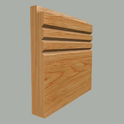 single step v grooved 3 oak skirting board
