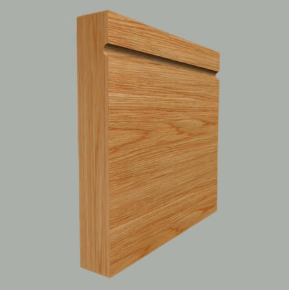 square edge c grooved oak skirting