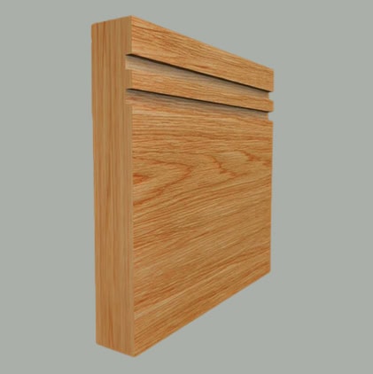 square edge grooved 2 oak skirting