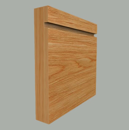square edge grooved oak skirting