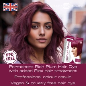 Rich Plum Hair Dye with Added Plex Hair Care Conditioner, Permanent Hair Colour