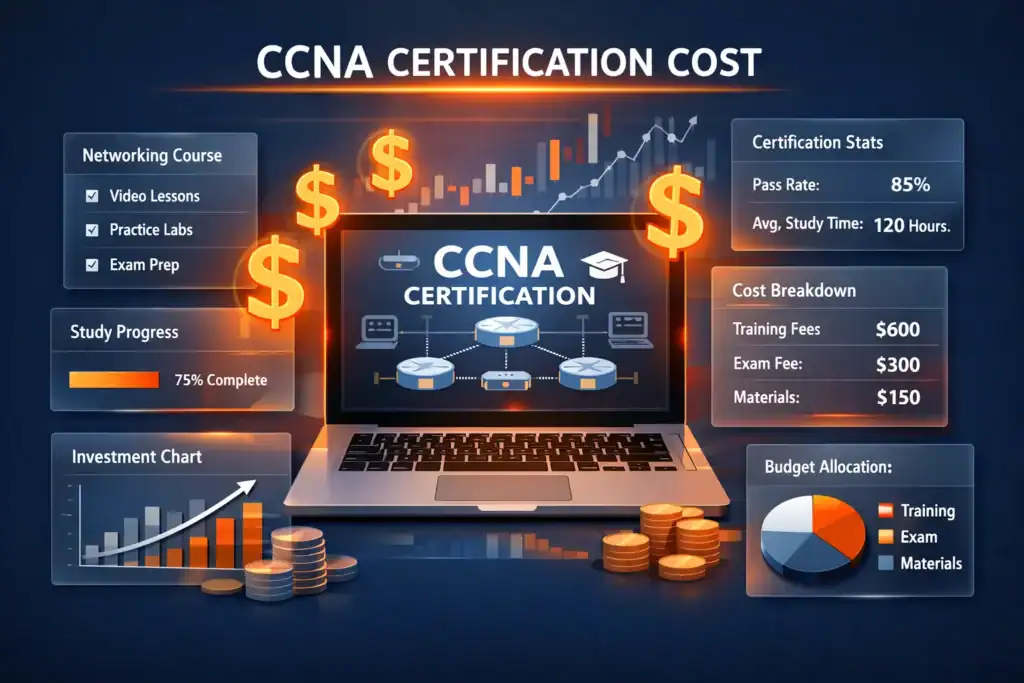 CCNA certification cost, study time, and career growth insights.