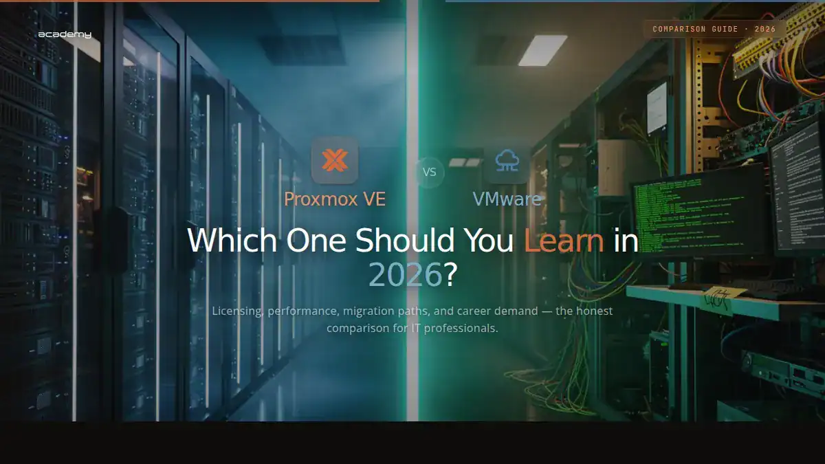 Comparison of Proxmox VE and VMware for IT professionals in 2026.