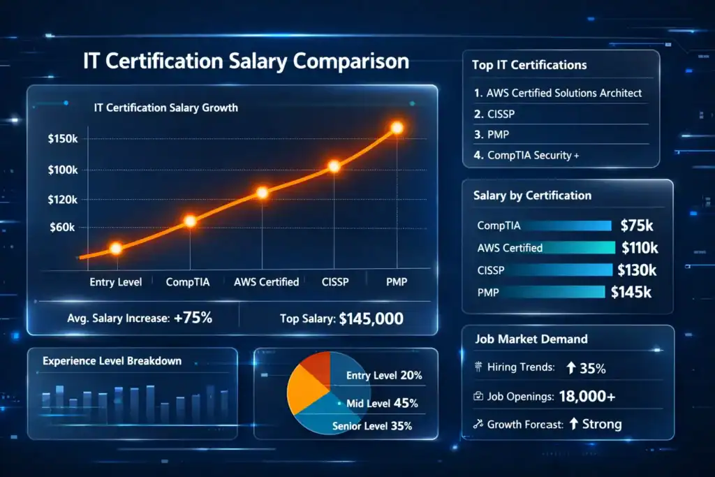 IT certification salary comparison chart for Canadian job market 2026.