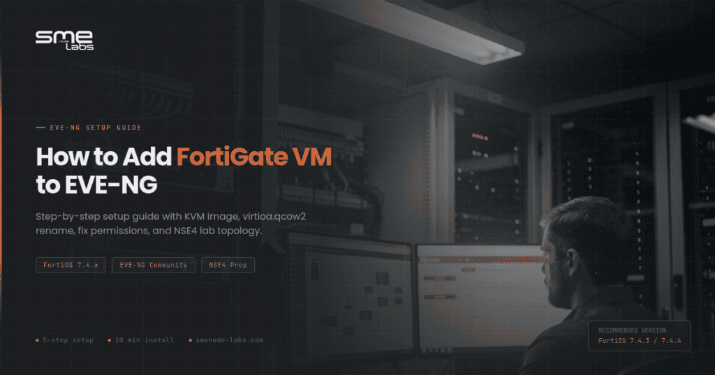 Step-by-step guide to adding FortiGate VM to EVE-NG for network simulation.