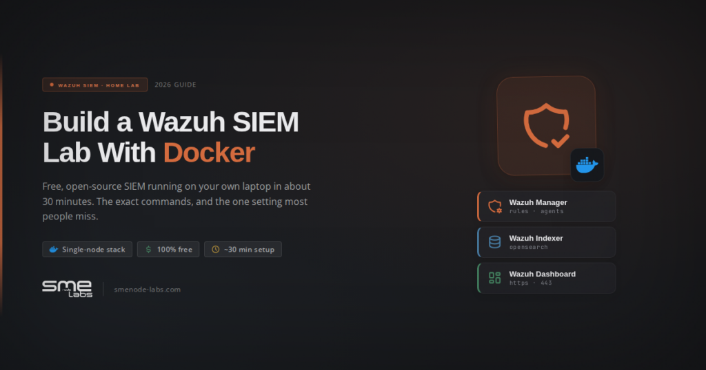 Wazuh SIEM setup with Docker for home lab in 2026.