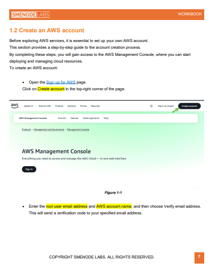 Create an AWS account for cloud management and security.