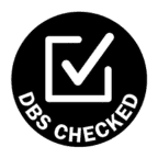 DBS Checked logo with white check mark in black circle
